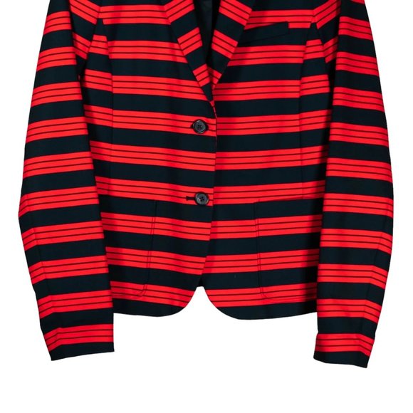 Gap Women's Blazer Red Blue Striped Stretch Preppy Academia Lined Suit Jacket 6 - Picture 6 of 8